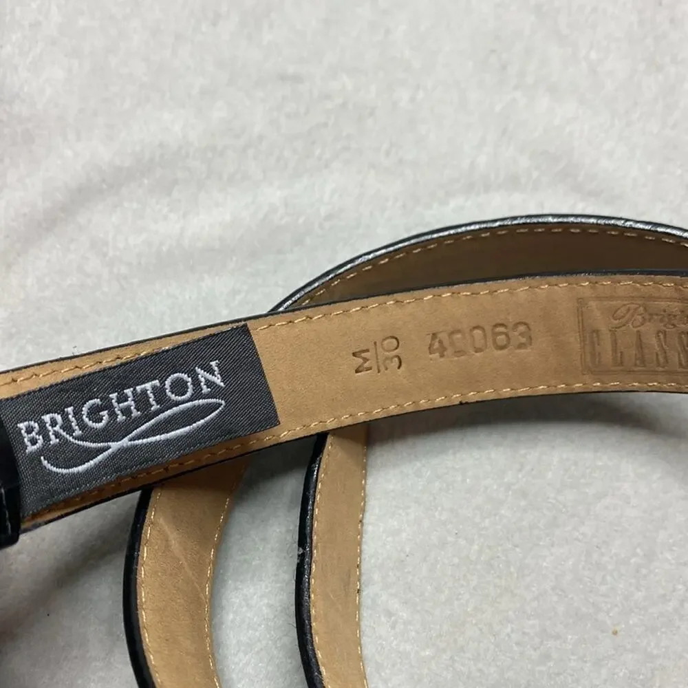 Brighton Black Leather Belt Size M30